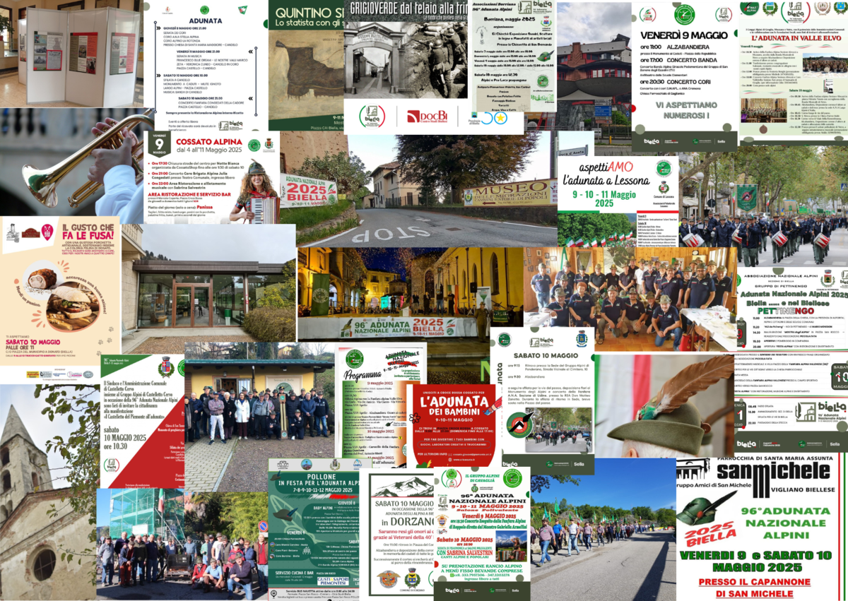 Gli appuntamenti nel Biellese nel fine settimana dell'Adunata degli Alpini, l'8, il 9, il 10 e l'11 maggio