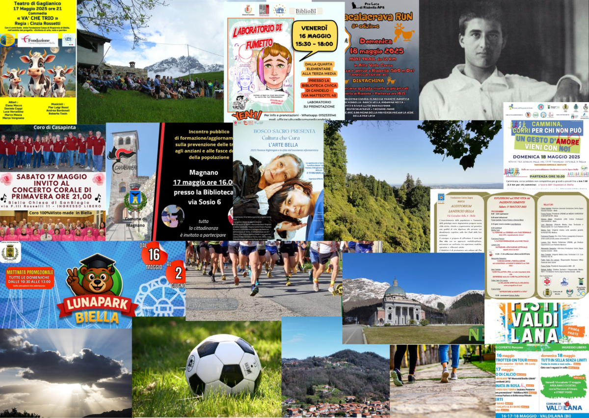 Tante cose da fare a Biella nel we del 16, 17 e 18 maggio