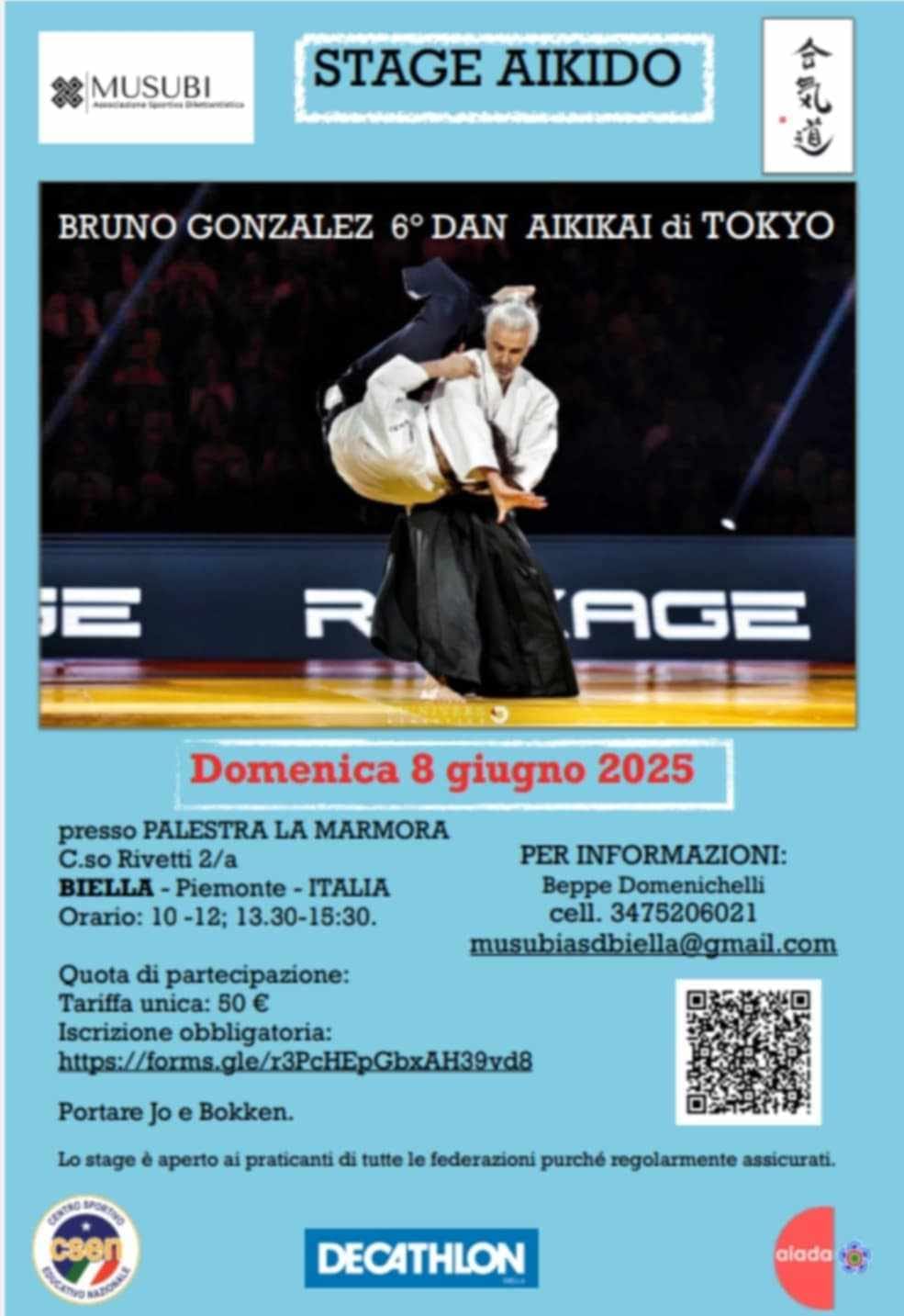 Stage di Aikido con Bruno Gonzalez a Biella!