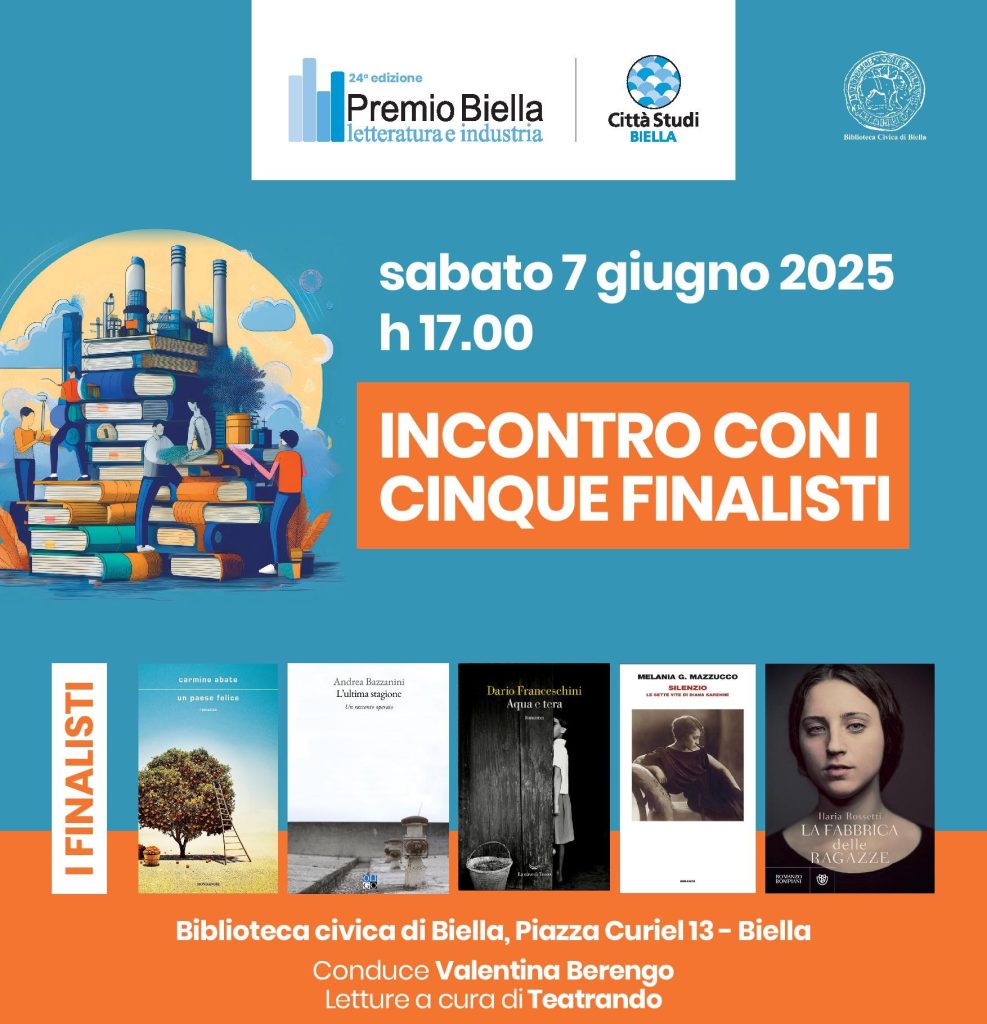 Premio Biella Letteratura e Industria, domani la presentazione dei finalisti