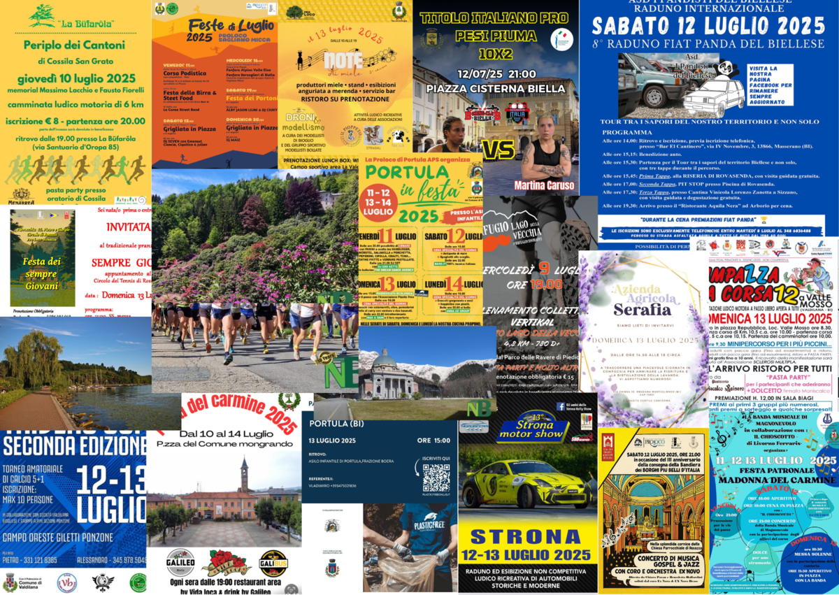 Tante cose da fare a Biella nel we del 11, 12 e 13 luglio