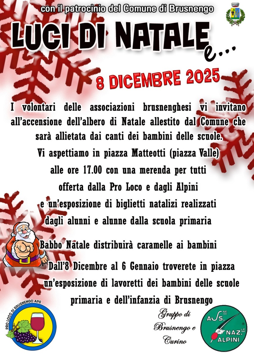 Brusnengo celebra l'8 dicembre: si accendono le luci e attività per i più piccoli