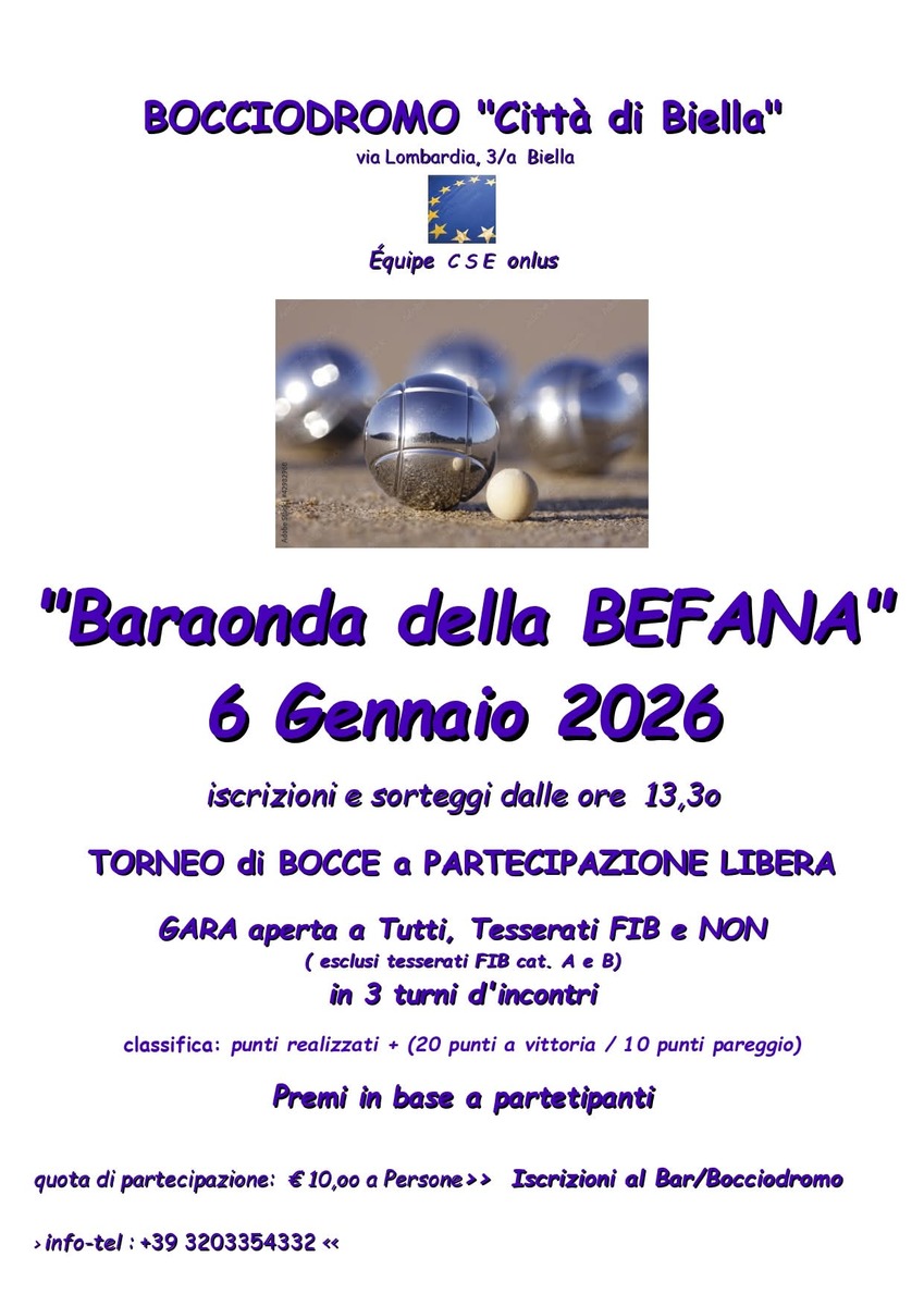 Epifania a colpi di bocce: torna a Biella la "Baraonda della Befana"