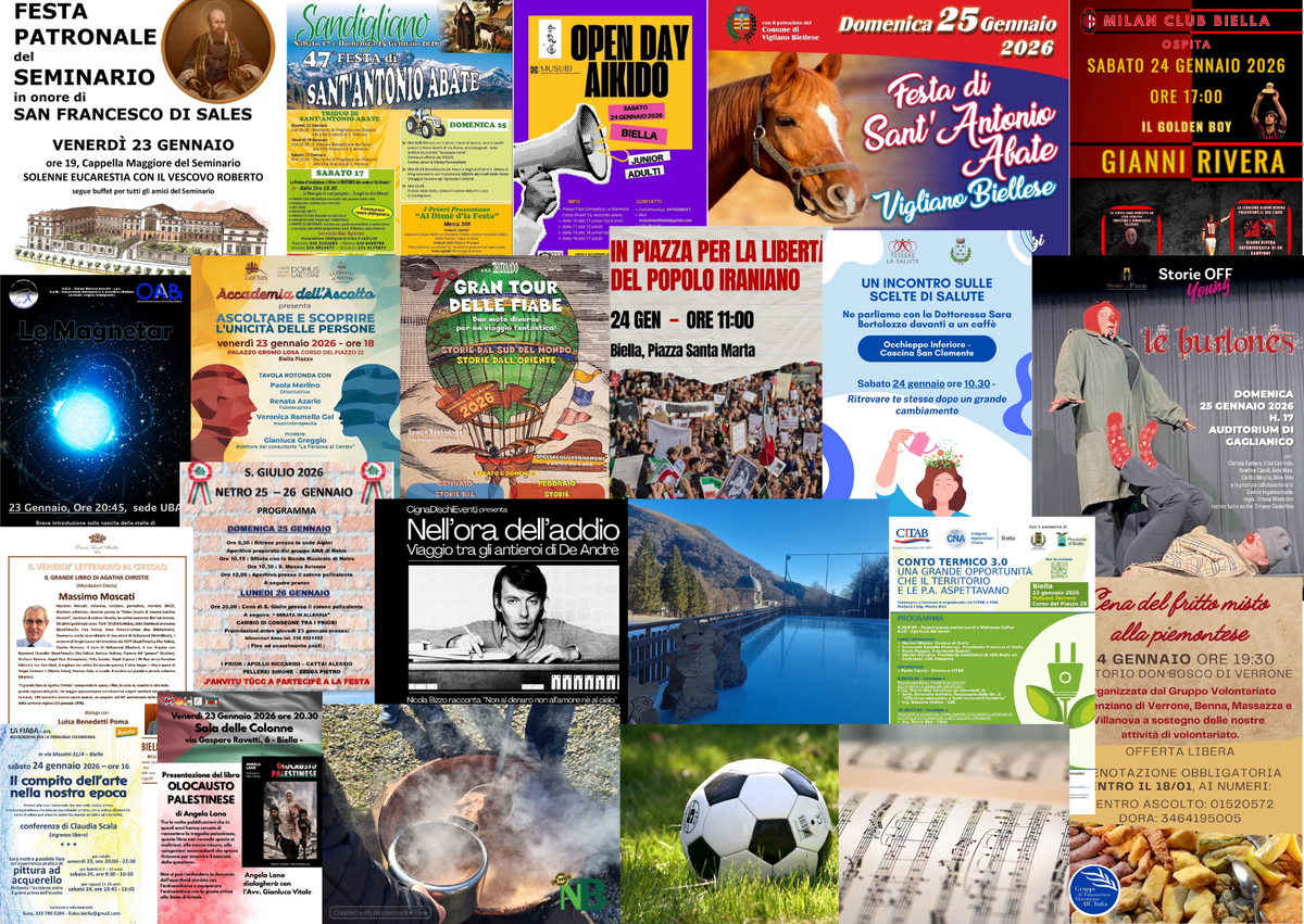 Tante cose da fare a Biella il 23, 24 e il 25 gennaio