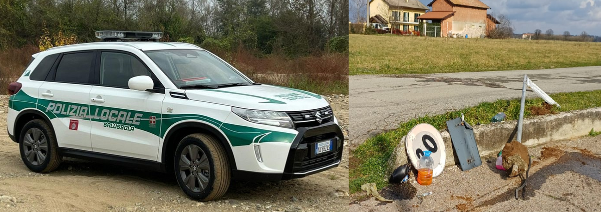 Salussola, urta la segnaletica e se ne va: veicolo rintracciato dalla Polizia Locale