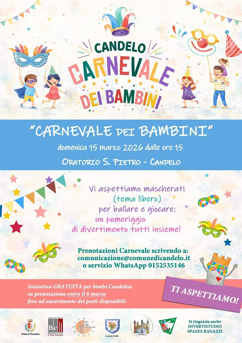 Candelo, all’Oratorio San Pietro arriva il “Carnevale dei Bambini”