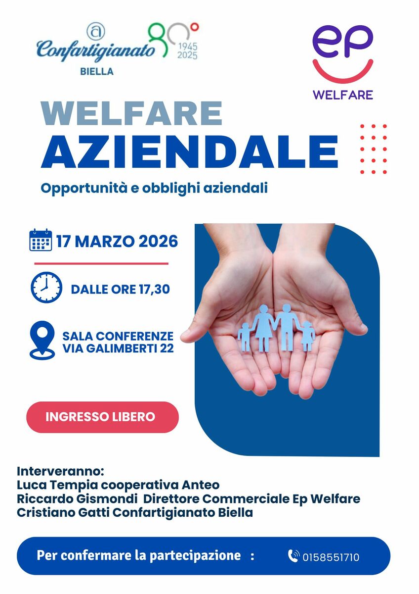 “Welfare aziendale: opportunità e obblighi”, appuntamento il 17 marzo