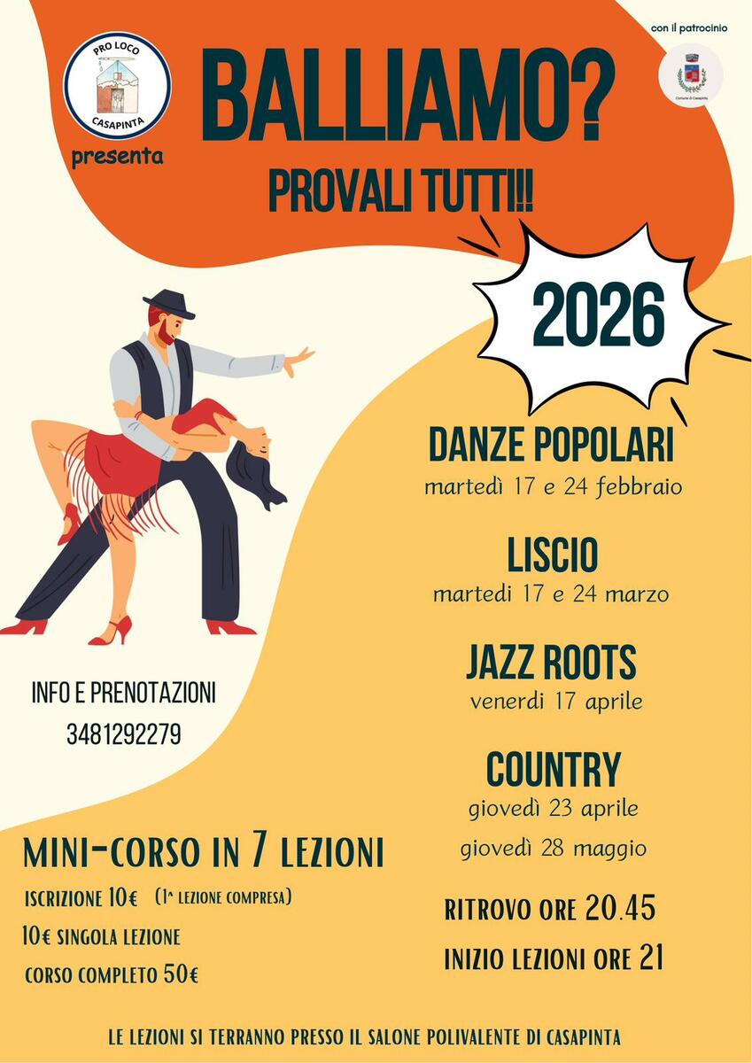 “Balliamo?”: a Casapinta sette lezioni per scoprire tutti gli stili