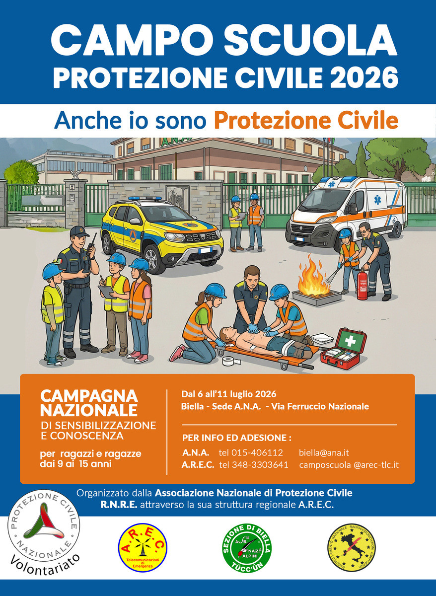 Biella ospita il Campo Scuola della Protezione Civile: aperto ai ragazzi dai 9 ai 15 anni