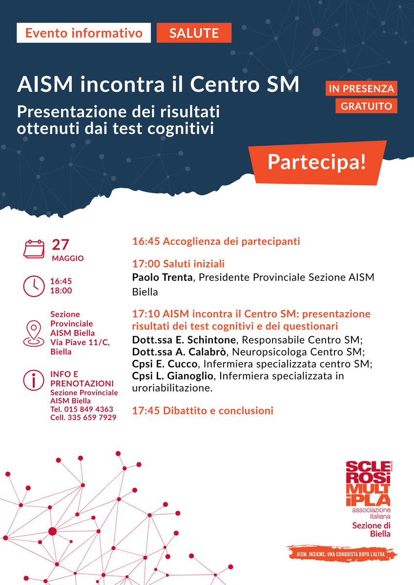 AISM Biella incontra il Centro SM: un incontro dedicato ai risultati dei test cognitivi