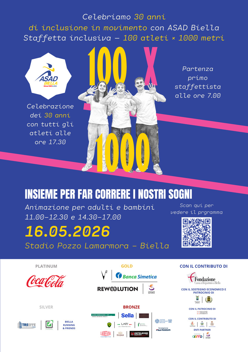 Unione Industriale Biellese aderisce alla 100×1000, Insieme per far correre i nostri sogni