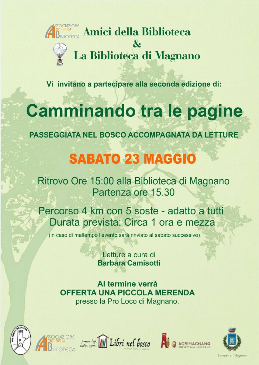 “Camminando tra le pagine”, a Magnano torna la passeggiata tra libri e natura
