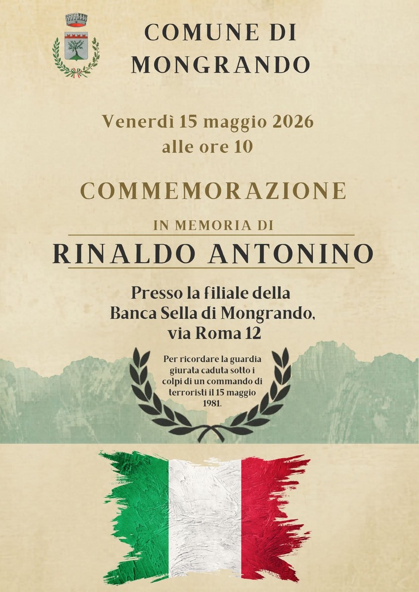 A Mongrando la commemorazione di Rinaldo Antonino