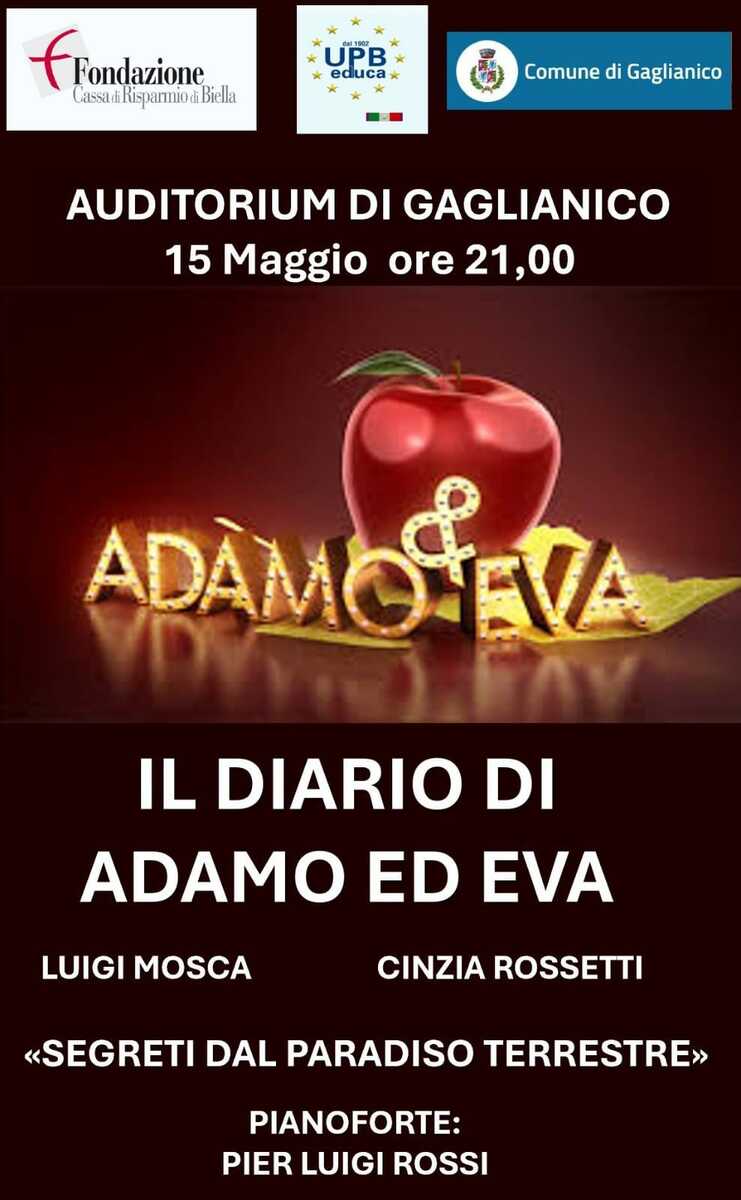 “Il diario di Adamo ed Eva”, a Gaglianico il primo incontro della storia