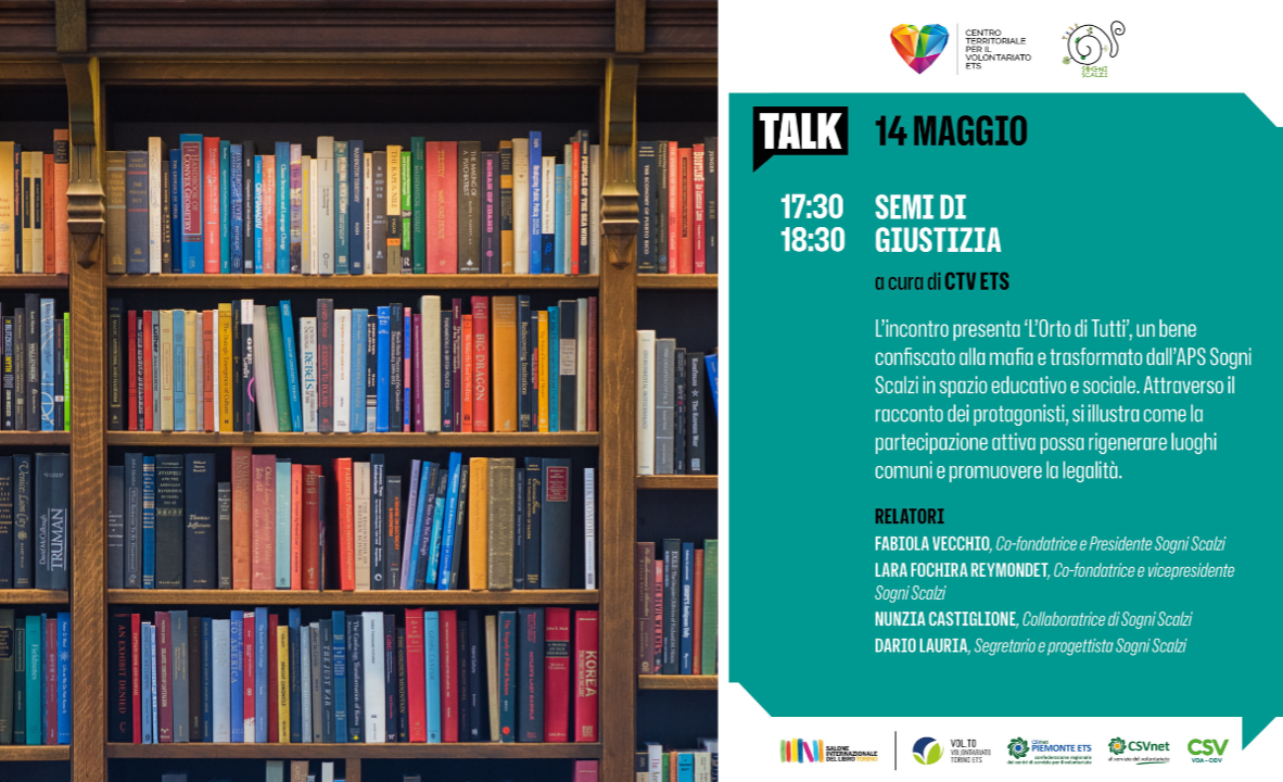 Volontariato al Salone del libro: il CTV porta “Semi di Giustizia”