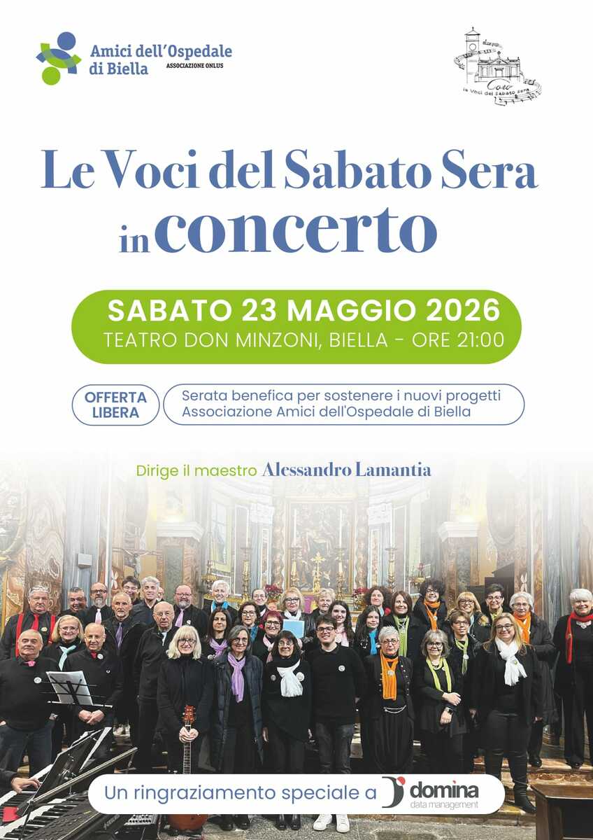 Biella, “Le Voci del Sabato Sera” in concerto per gli Amici dell’Ospedale