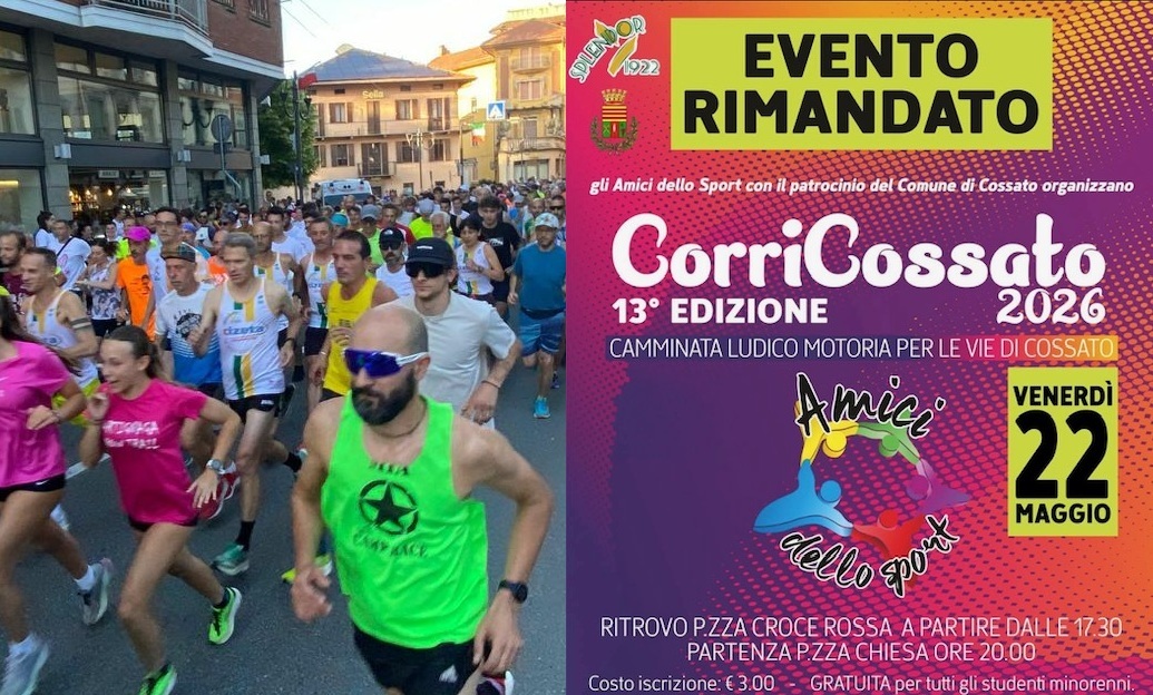 La CorriCossato 2026 slitta di una settimana, è previsto maltempo
