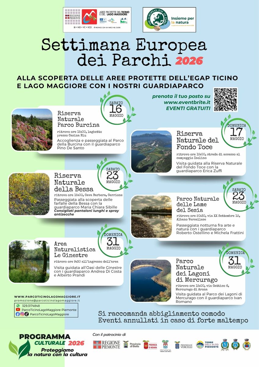 Giornata Europea dei Parchi, visite in Burcina e Bessa