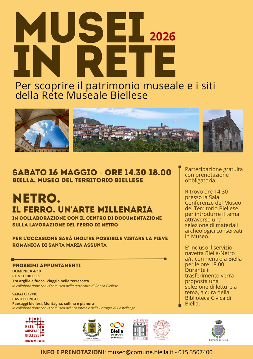 Musei in Rete 2026: parte da Netro il nuovo ciclo di visite gratuite