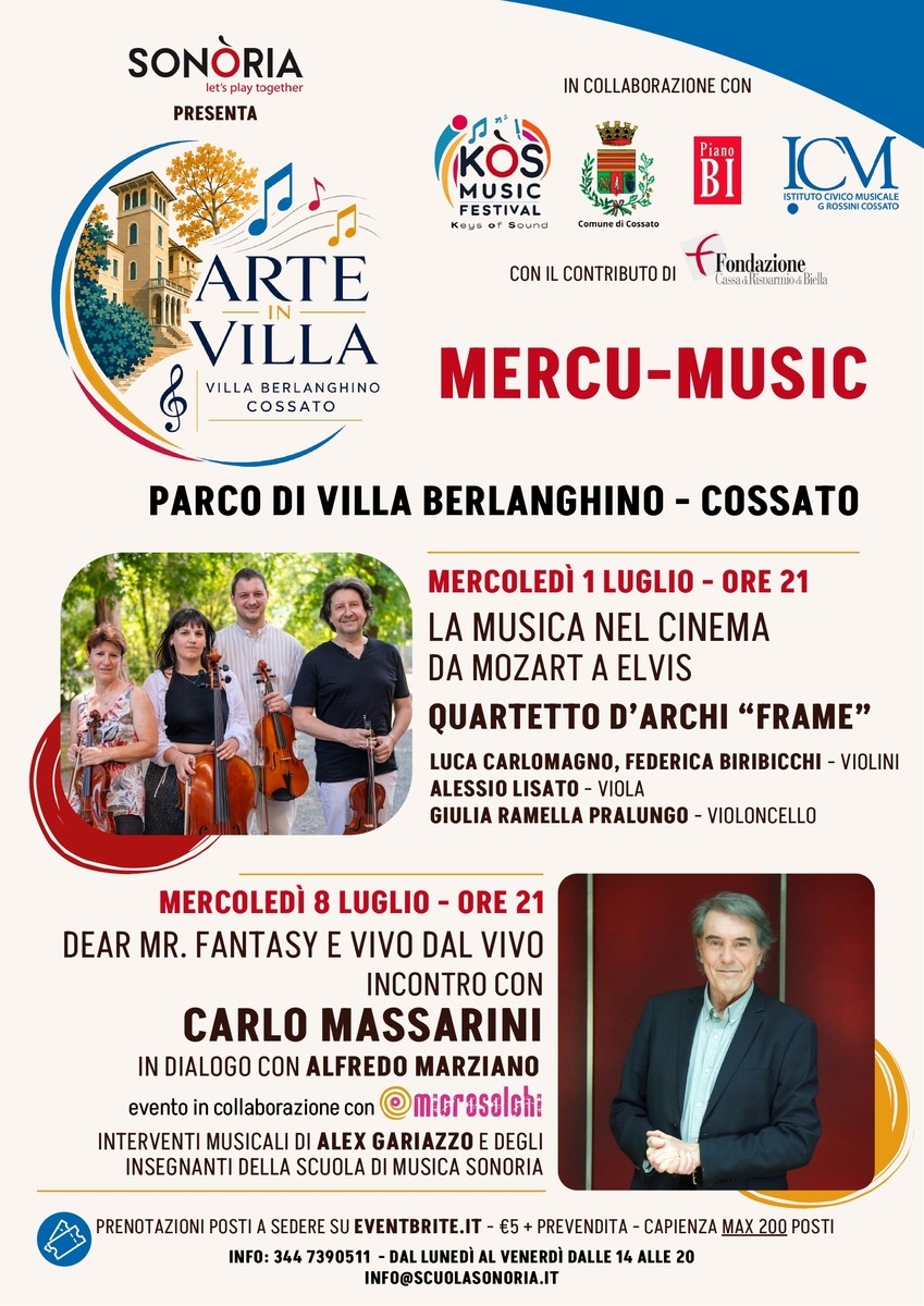 Cossato, in arrivo Arte in Villa e KÒS Festival FOTO