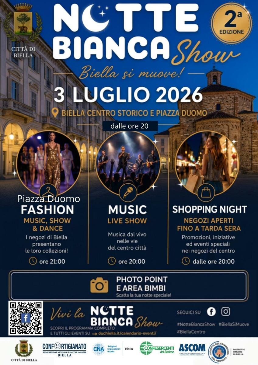 Biella si veste di festa: il 3 luglio torna la Notte Bianca Show