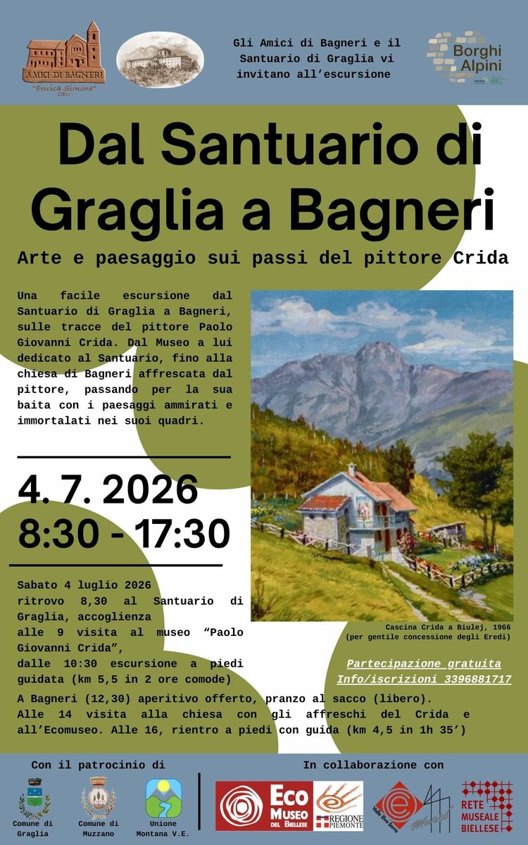 Dal Santuario di Graglia a Bagneri, escursione sui passi del pittore Crida