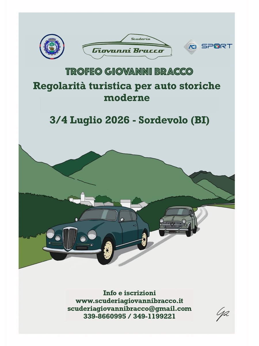 A Sordevolo il Trofeo Giovanni Bracco: regolarità turistica per auto storiche e moderne