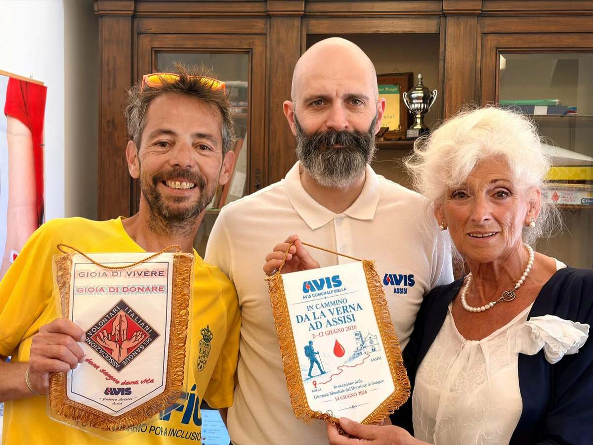 Da Biella ad Assisi per la vita: si conclude il cammino di Gianmarco Loro a sostegno della donazione di sangue FOTO