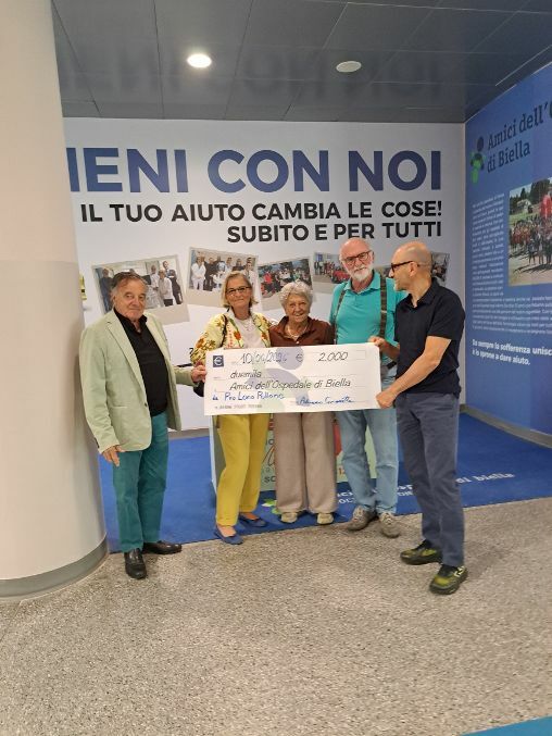 Biella, due nuove donazioni per l'Associazione Amici dell'Ospedale