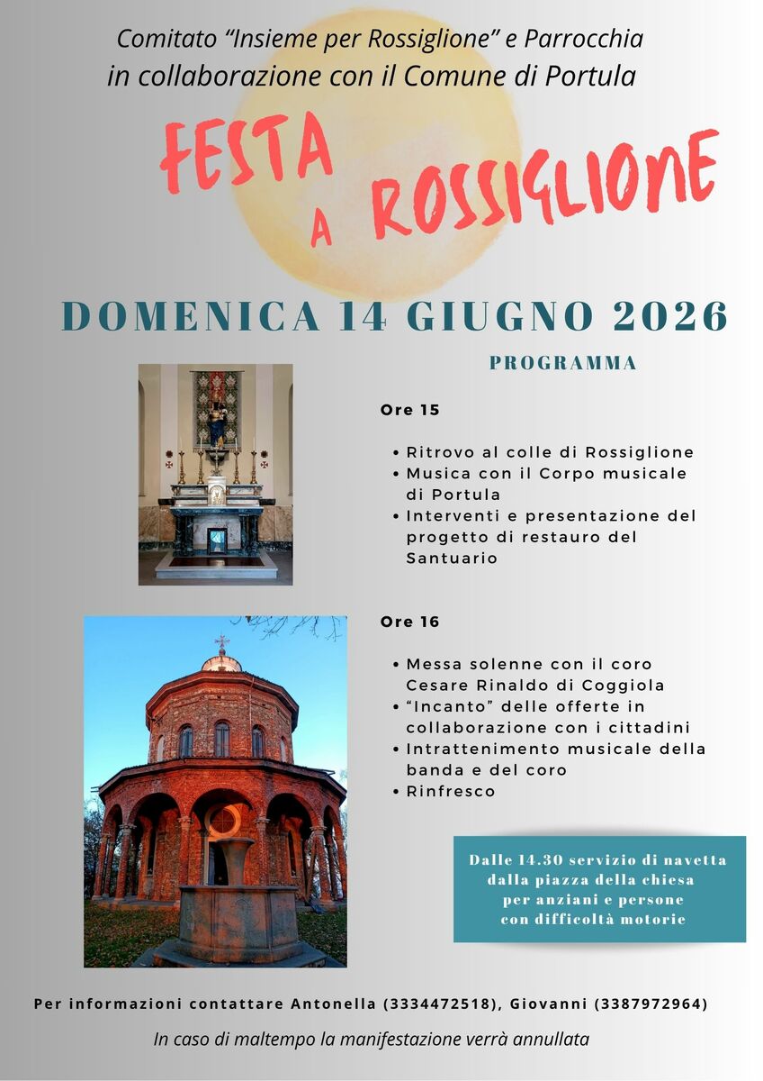 Portula, un giorno di festa al Santuario del Rossiglione