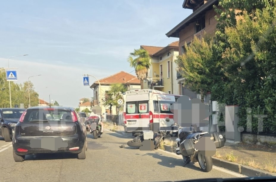 Biella, incidente tra auto e moto in via Milano