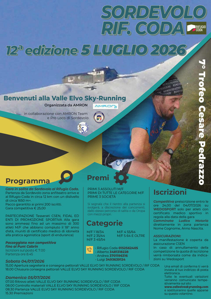 Trail e adrenalina: domenica la Monte Mars e torna la storica Sordevolo-Coda