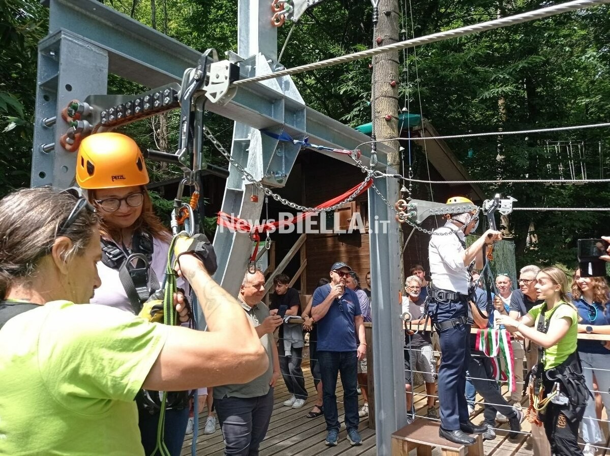 Veglio, inaugurata la Zipline del Parco Avventura, un valore aggiunto per il Biellese e il Piemonte FOTO e VIDEO