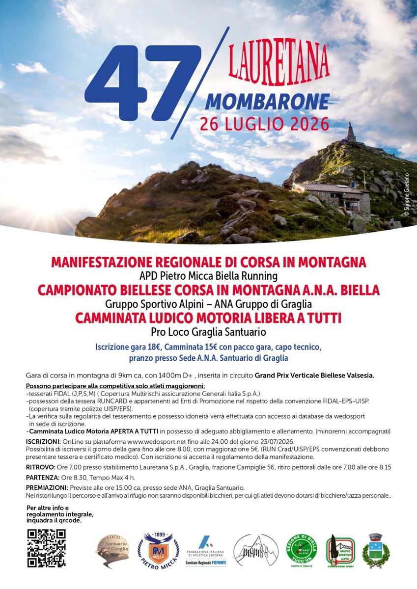Le corse della settimana di newsbiella.it, dal 21 luglio al 26