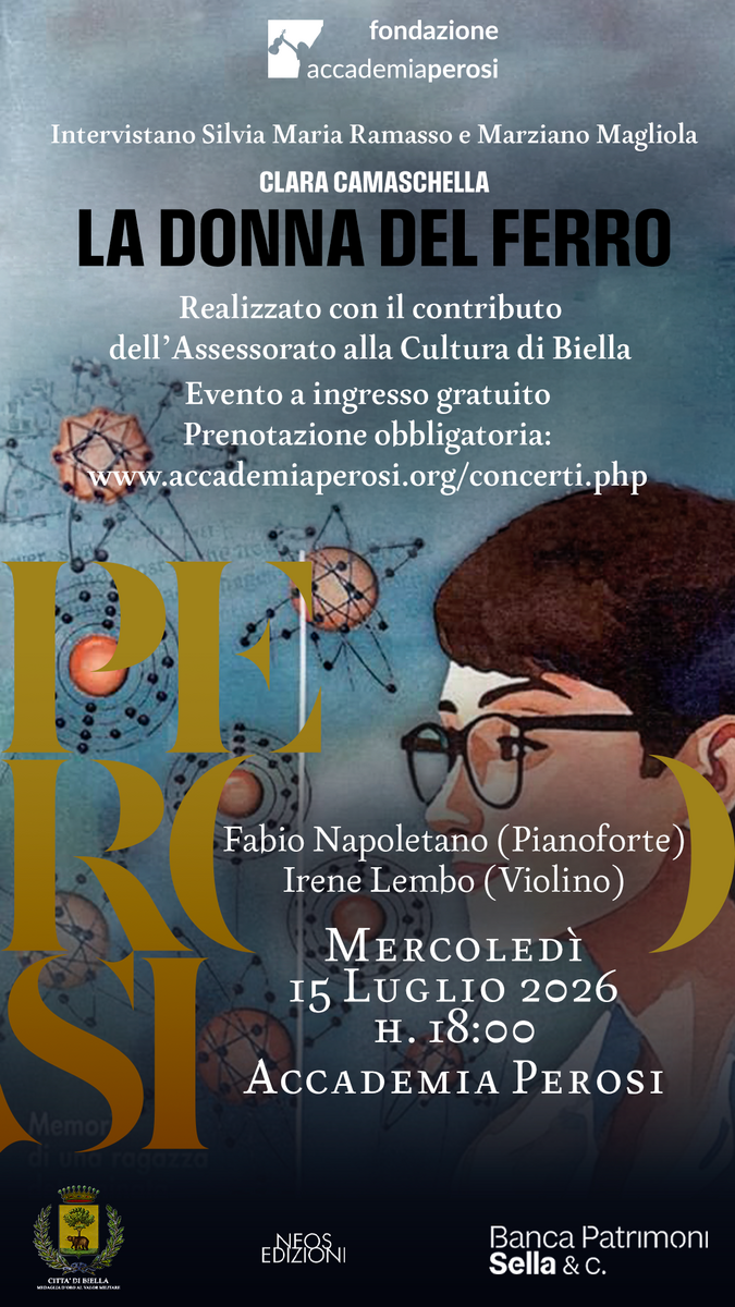 Fondazione Accademia Perosi presenta "La donna del ferro": Clara Camaschella racconta una vita dedicata alla scienza