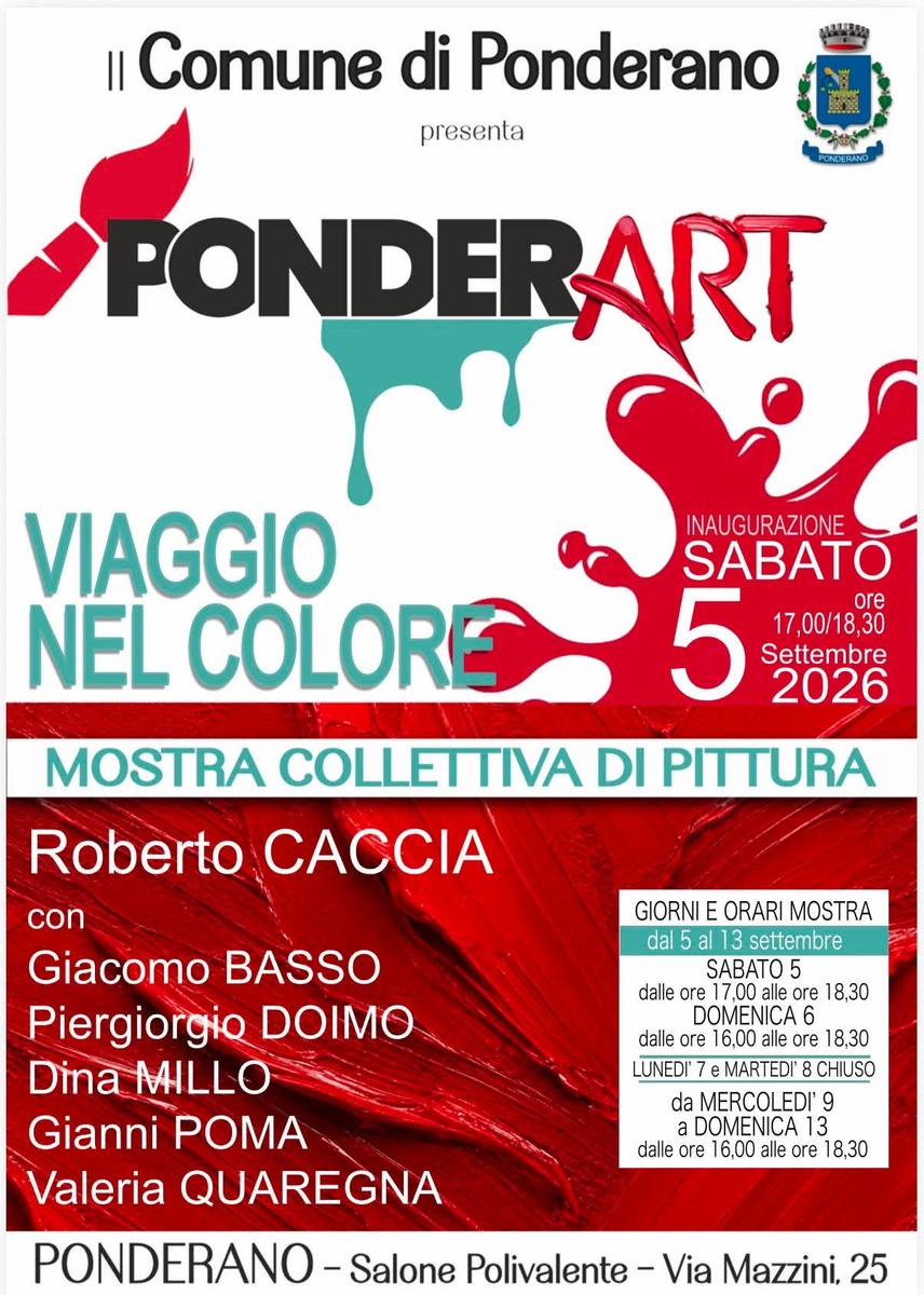 PonderArt, a Ponderano la mostra collettiva “Viaggio nel colore”