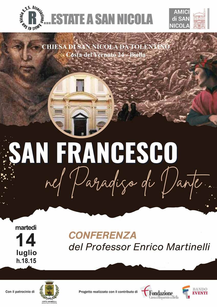 Dante e San Francesco tra fede e poesia: conferenza a Biella