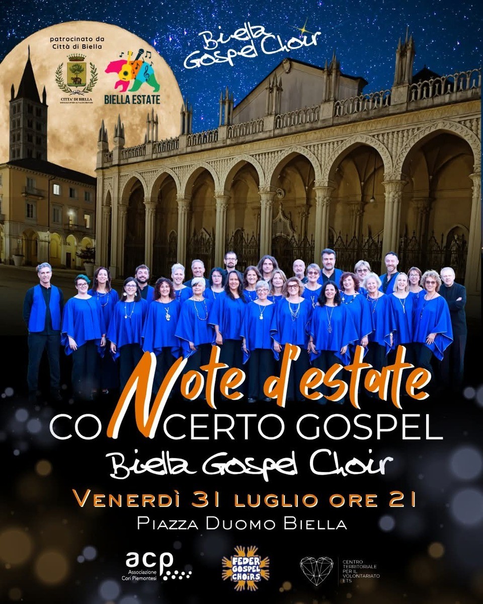 Biella, il Gospel Choir in Piazza Duomo con “Note d’estate”
