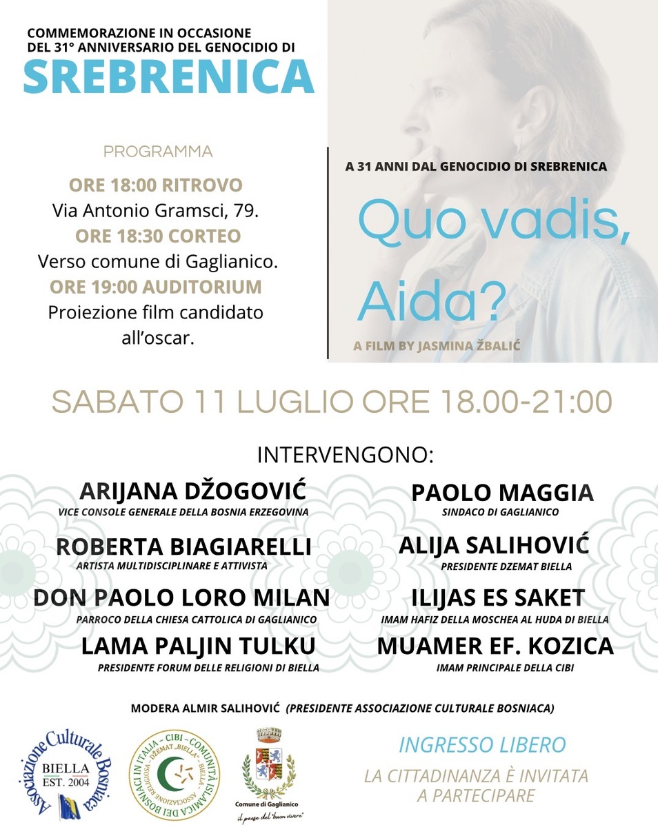 A Gaglianico si ricorda il genocidio di Srebrenica
