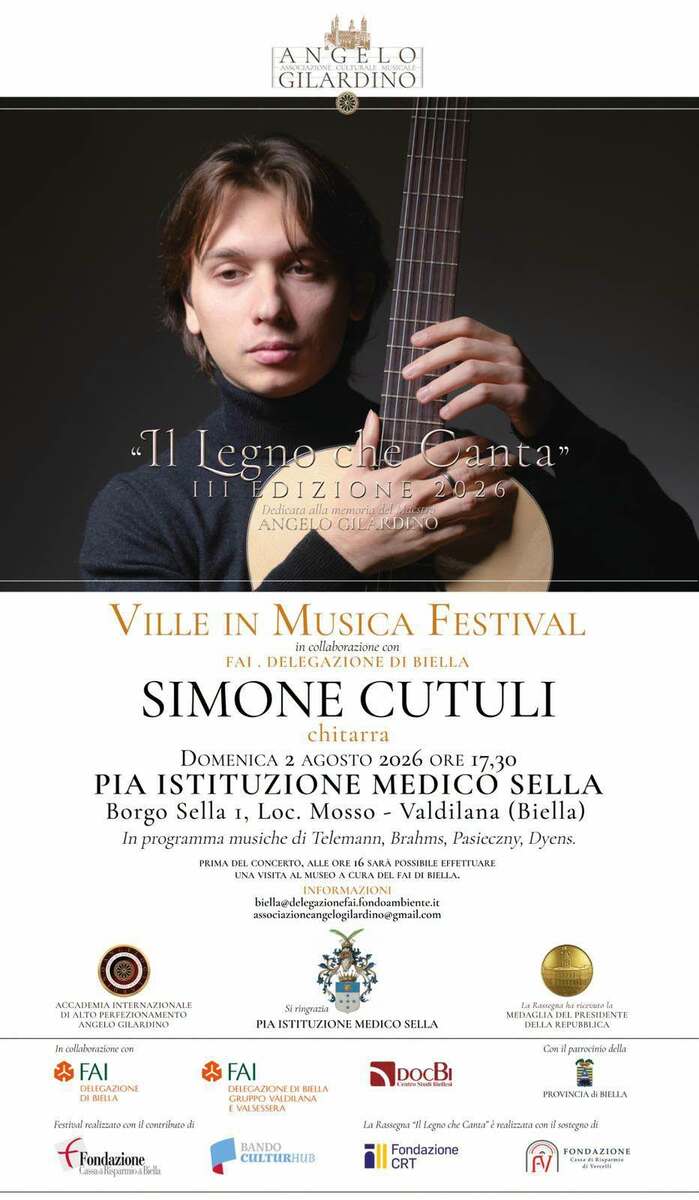 “Il Legno che Canta”, Simone Cutuli in concerto a Valdilana