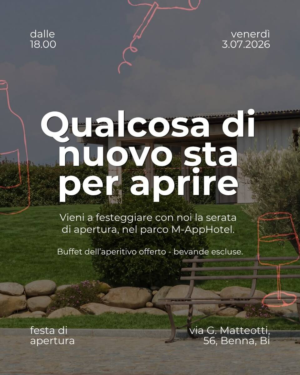 Apre M-AppCafè a Biella: il nuovo bar bistrot nel parco di M-AppHotel a Benna FOTO