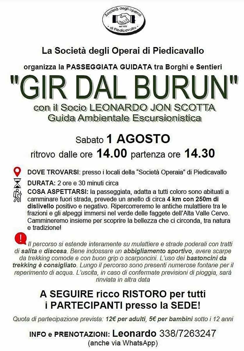 Piedicavallo, “Gir dal Burun” tra borghi e sentieri dell’Alta Valle Cervo