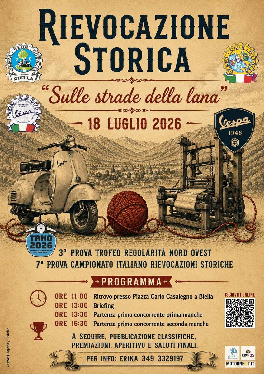 Vespa, storia e territorio: il 18 luglio torna “Sulle strade della lana”