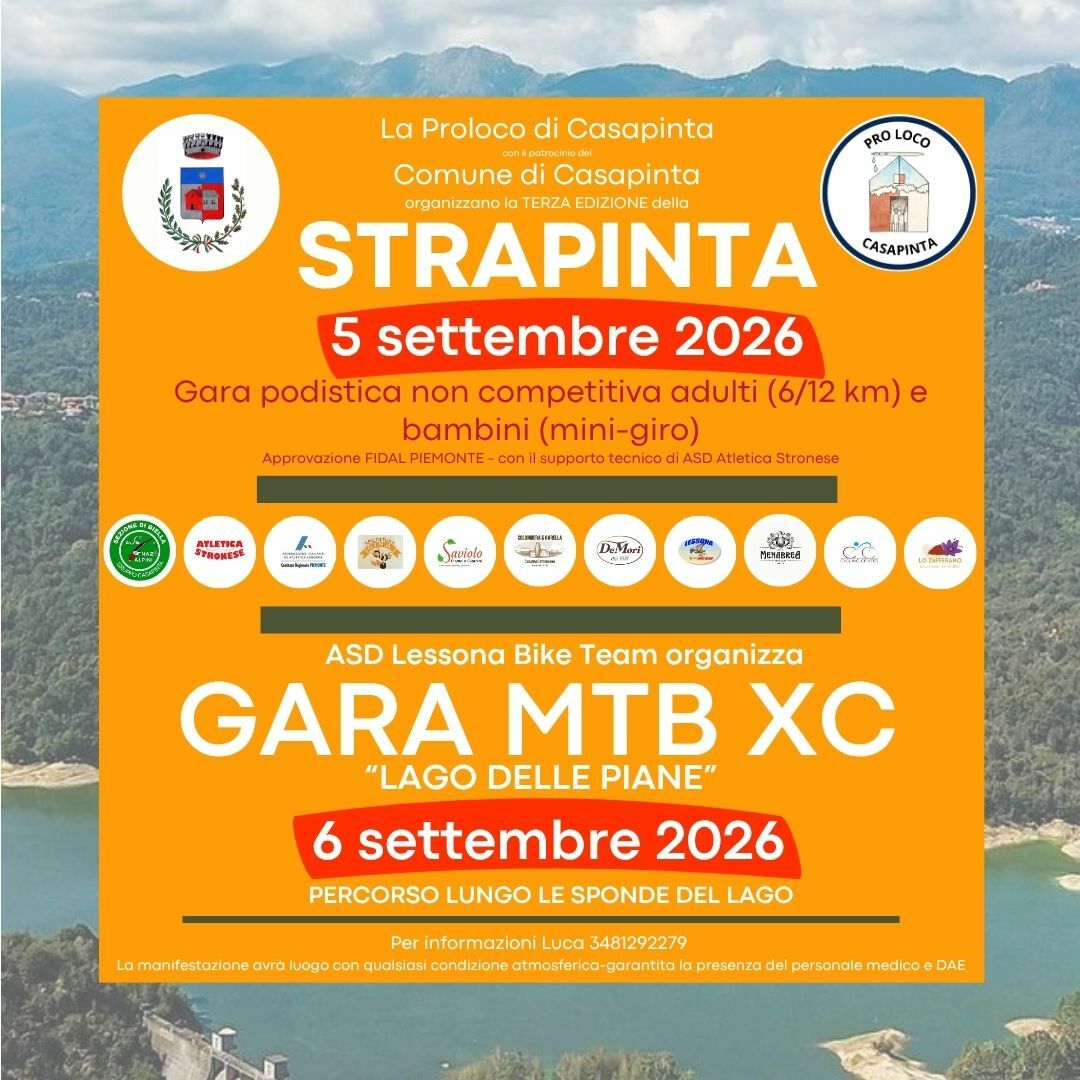 Due giorni di sport a Casapinta: Strapinta e mountain bike