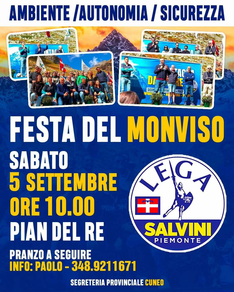 Festa del Monviso, la Lega Biella a Pian del Re nel ricordo di Umberto Bossi