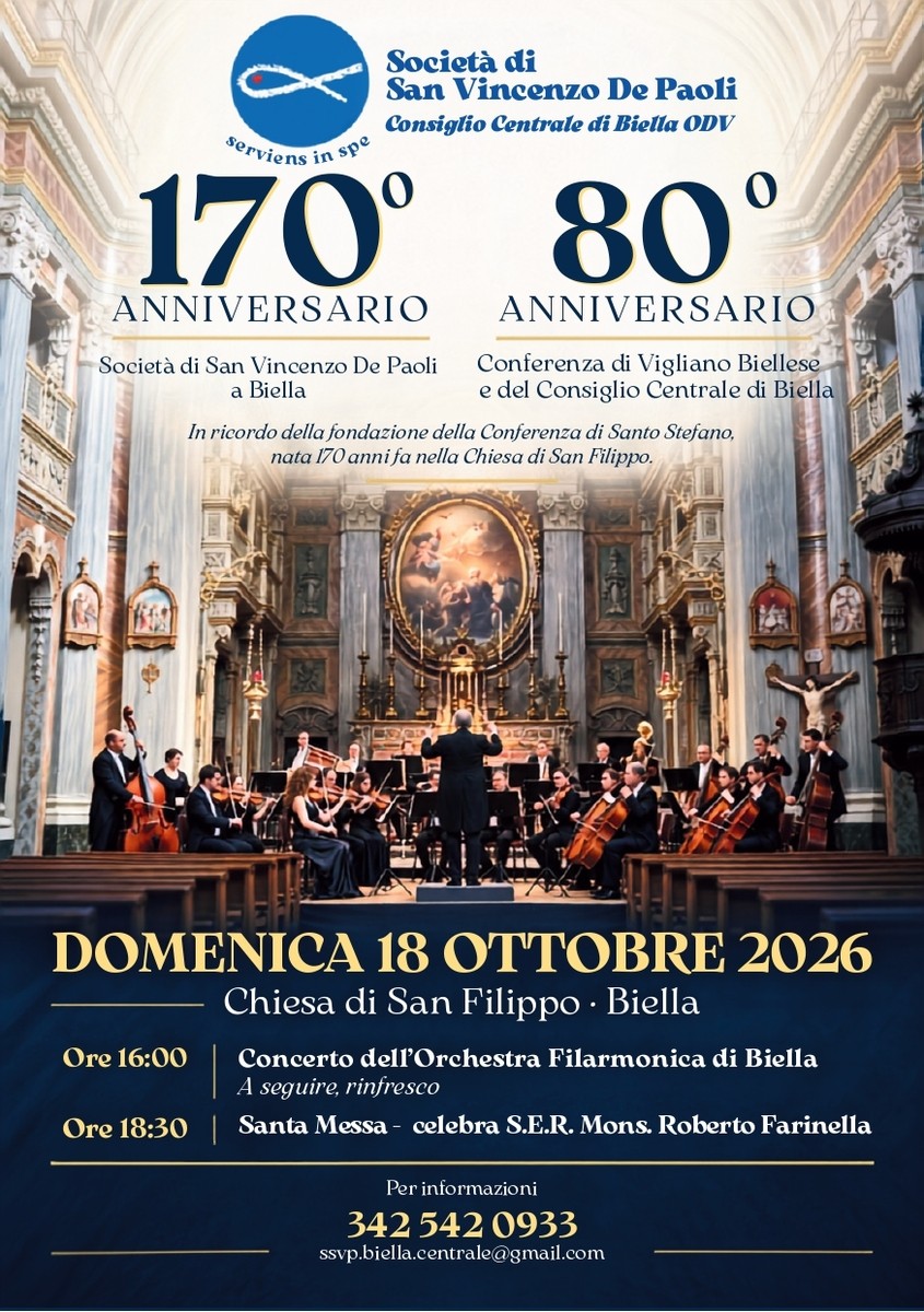 La Società di San Vincenzo De Paoli celebra 170 anni a Biella
