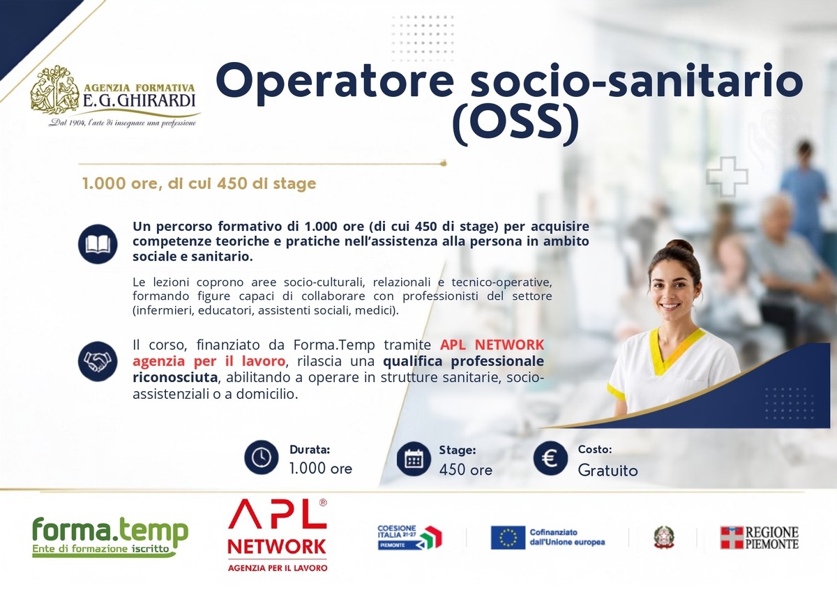 Biella, Operatore Socio Sanitario: corso gratuito part-time