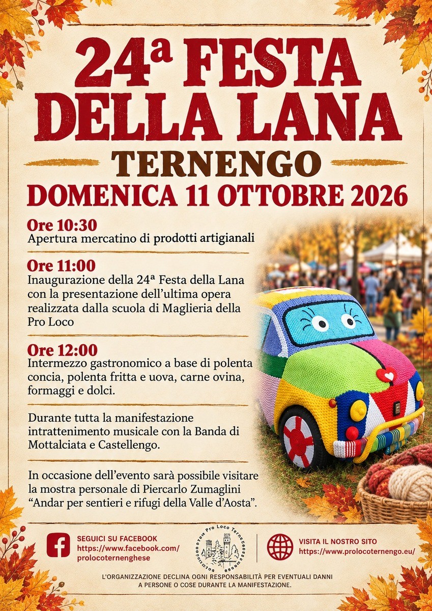 Ternengo, Festa della Lana alla 24ª edizione: il programma di domenica 11 ottobre