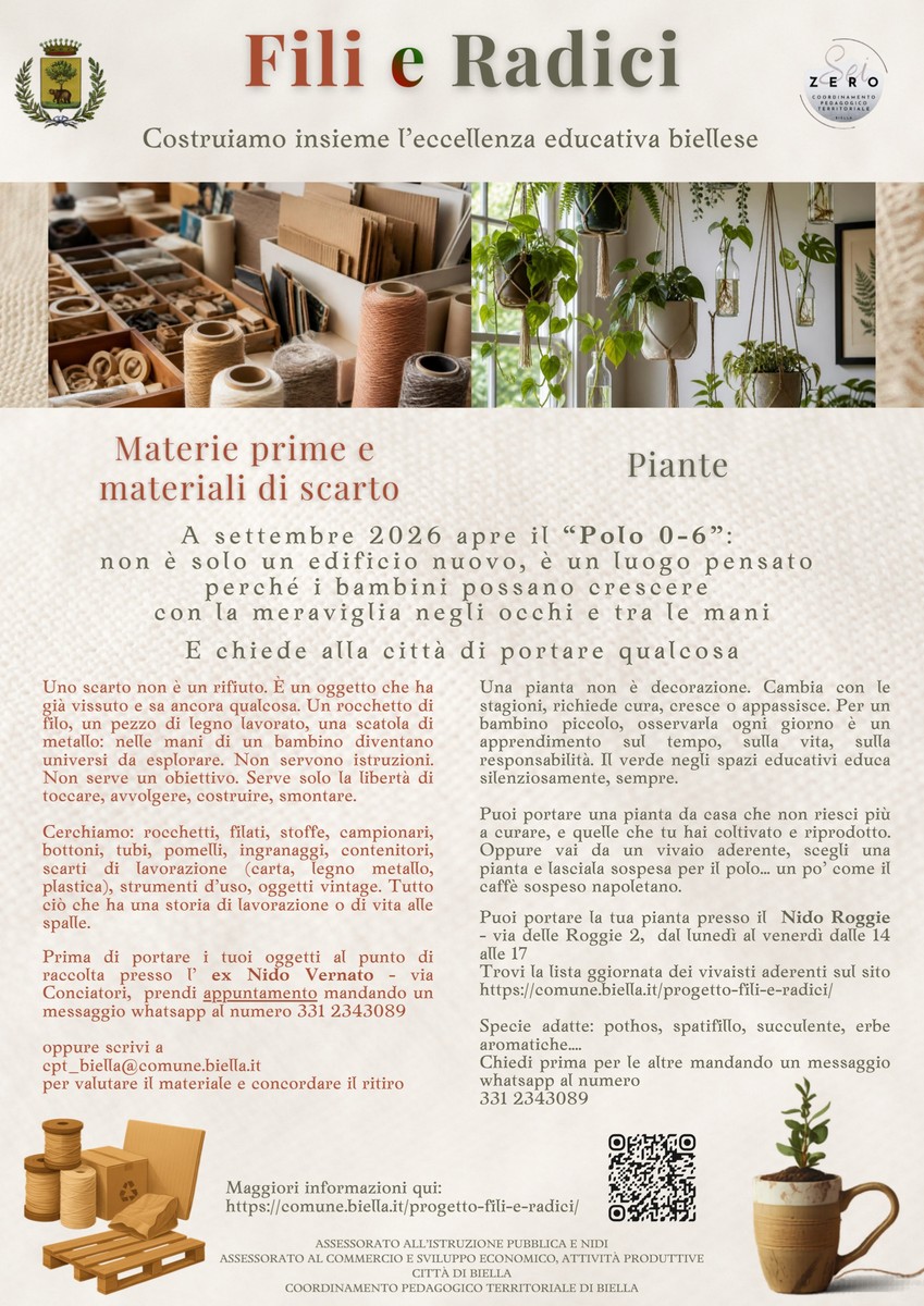 Fili e Radici: un progetto con cui Biella chiama a raccolta la città per i suoi bambini