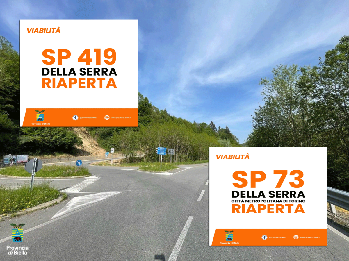 Strada della Serra: riaperto il tratto torinese, direzione Borgofranco